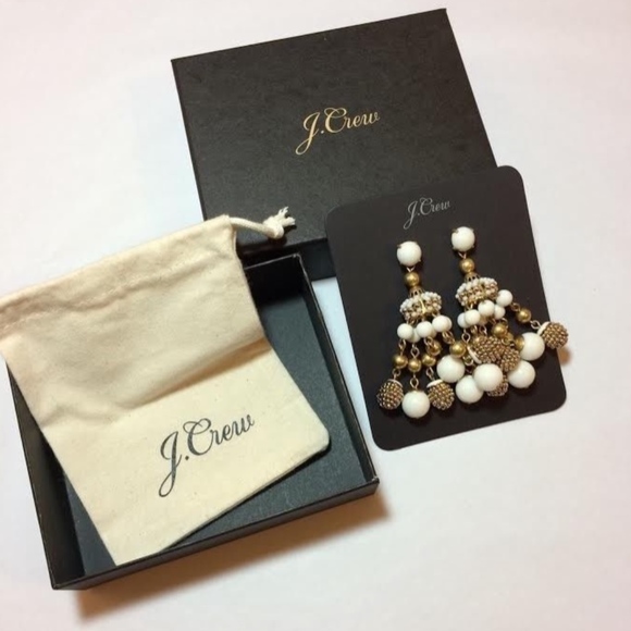 J. Crew Jewelry - J.Crew White Gold Chandelier Statement Earrings